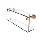Allied Brass Clearview Collection 22 Inch Two Tiered Glass Shelf with Dotted Accents CV-2D-22-BBR
