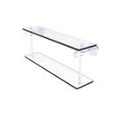 Allied Brass Clearview Collection 16 Inch Two Tiered Glass Shelf with Groovy Accents CV-2G-16-PC