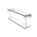 Allied Brass Clearview Collection 16 Inch Two Tiered Glass Shelf with Groovy Accents CV-2G-16-PNI