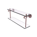 Allied Brass Clearview Collection 22 Inch Two Tiered Glass Shelf with Groovy Accents CV-2G-22-CA