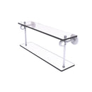Allied Brass Clearview Collection 22 Inch Two Tiered Glass Shelf with Groovy Accents CV-2G-22-WHM
