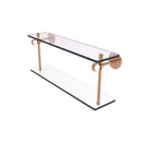 Allied Brass Clearview Collection 16 Inch Two Tiered Glass Shelf with Twisted Accents CV-2T-16-BBR