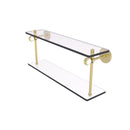 Allied Brass Clearview Collection 16 Inch Two Tiered Glass Shelf with Twisted Accents CV-2T-16-SBR