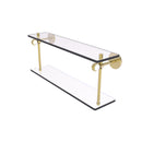 Allied Brass Clearview Collection 16 Inch Two Tiered Glass Shelf with Twisted Accents CV-2T-16-UNL