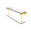 Allied Brass Clearview Collection 22 Inch Two Tiered Glass Shelf with Twisted Accents CV-2T-22-PB
