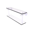 Allied Brass Clearview Collection 22 Inch Two Tiered Glass Shelf with Twisted Accents CV-2T-22-SN