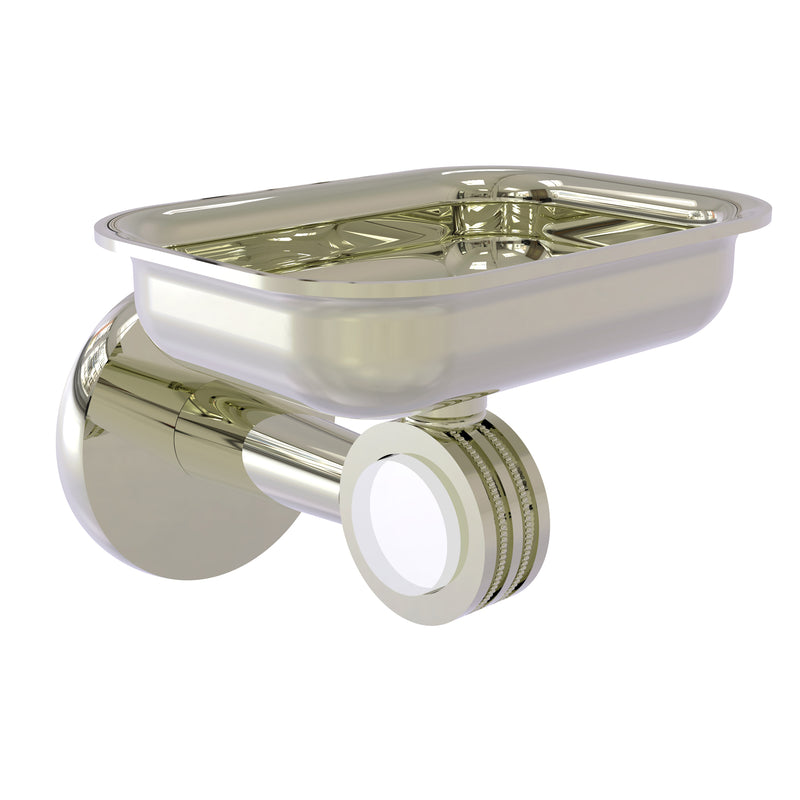 Allied Brass Clearview Collection Wall Mounted Soap Dish Holder with Dotted Accents CV-32D-PNI