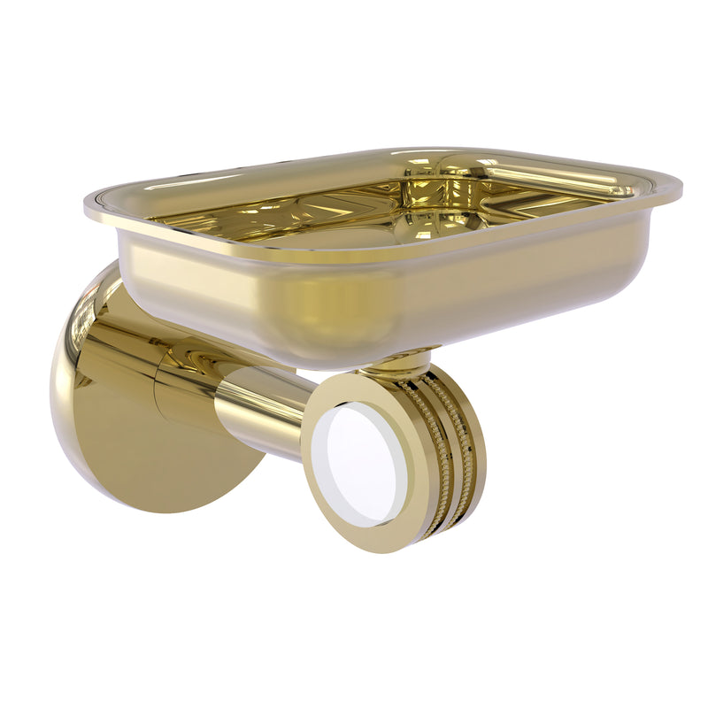 Allied Brass Clearview Collection Wall Mounted Soap Dish Holder with Dotted Accents CV-32D-UNL