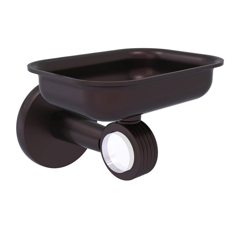 Allied Brass Clearview Collection Wall Mounted Soap Dish Holder with Groovy Accents CV-32G-ABZ