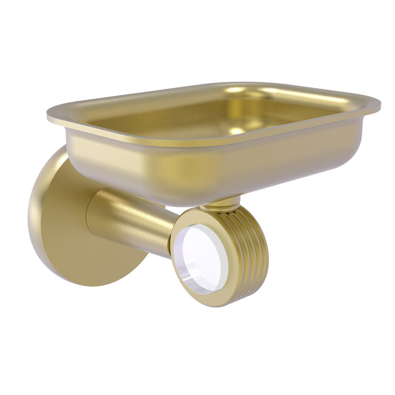Allied Brass Clearview Collection Wall Mounted Soap Dish Holder with Groovy Accents CV-32G-SBR
