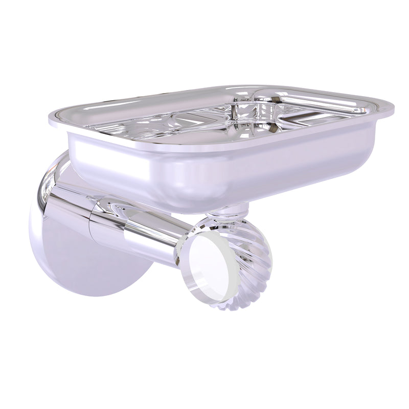 Allied Brass Clearview Collection Wall Mounted Soap Dish Holder with Twisted Accents CV-32T-PC