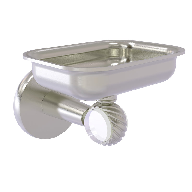 Allied Brass Clearview Collection Wall Mounted Soap Dish Holder with Twisted Accents CV-32T-SN