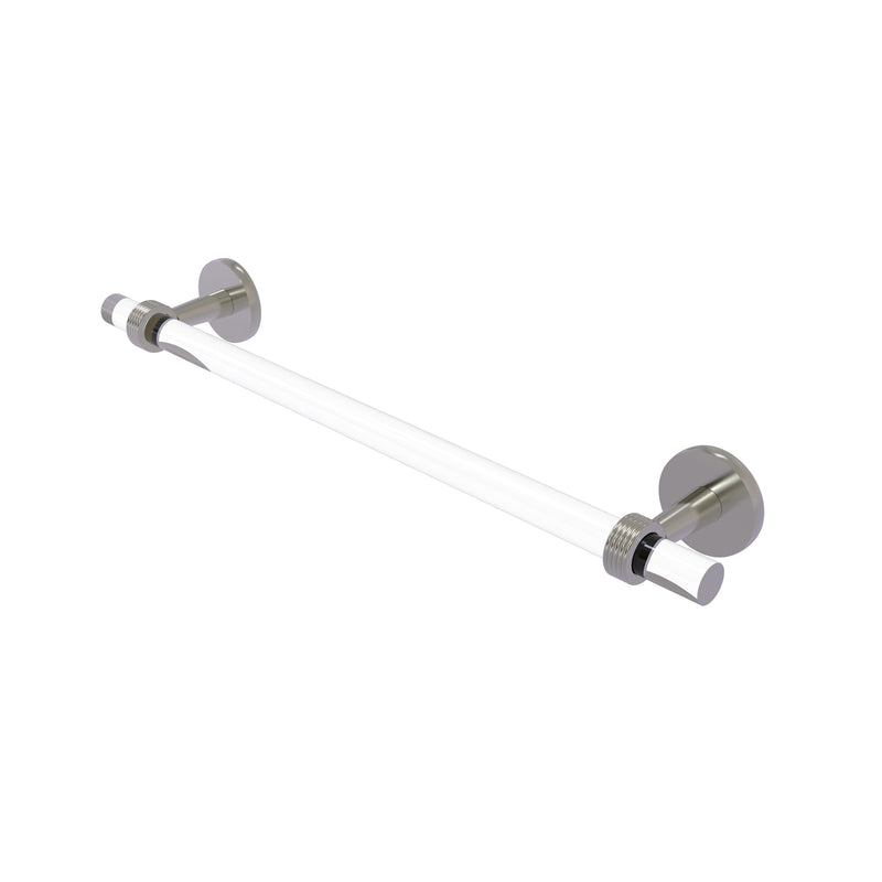 Allied Brass Clearview Collection 36 Inch Towel Bar with Groovy Accents CV-41G-36-SN