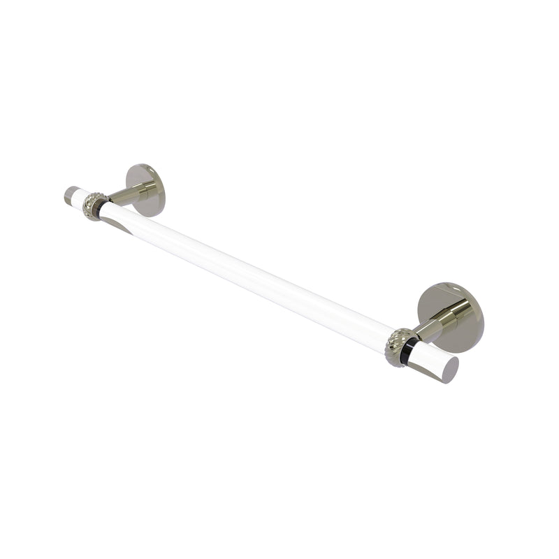 Allied Brass Clearview Collection 24 Inch Towel Bar with Twisted Accents CV-41T-24-PNI
