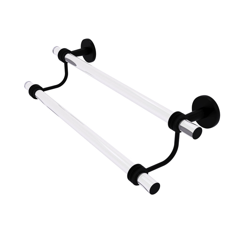 Allied Brass Clearview Collection 18 Inch Double Towel Bar with Dotted Accents CV-72D-18-BKM