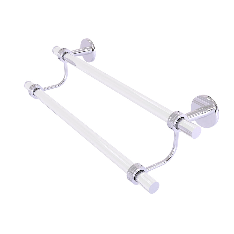 Allied Brass Clearview Collection 18 Inch Double Towel Bar with Dotted Accents CV-72D-18-PC