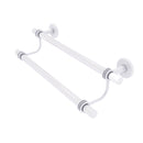 Allied Brass Clearview Collection 18 Inch Double Towel Bar with Dotted Accents CV-72D-18-WHM