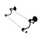 Allied Brass Clearview Collection 24 Inch Double Towel Bar with Dotted Accents CV-72D-24-BKM