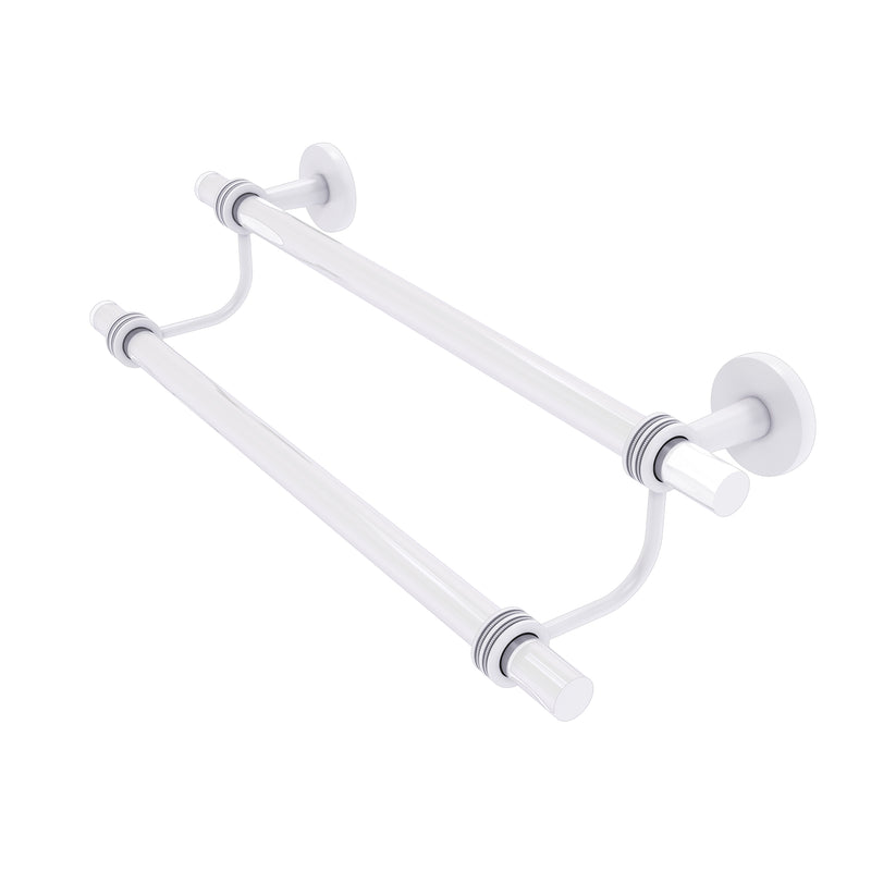 Allied Brass Clearview Collection 24 Inch Double Towel Bar with Dotted Accents CV-72D-24-WHM