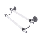 Allied Brass Clearview Collection 30 Inch Double Towel Bar with Dotted Accents CV-72D-30-GYM