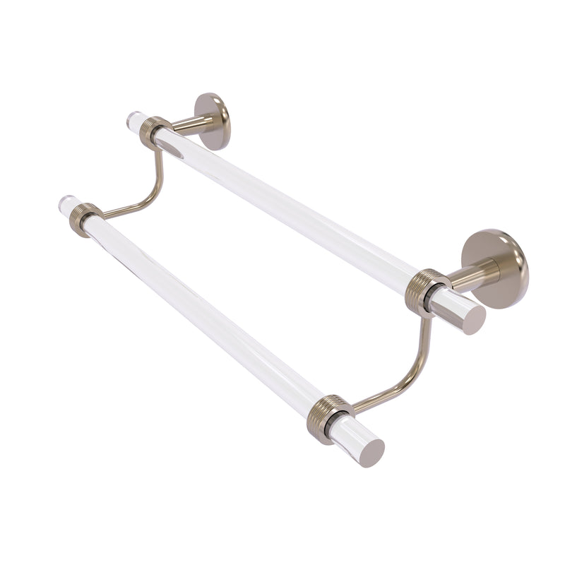 Allied Brass Clearview Collection 18 Inch Double Towel Bar with Groovy Accents CV-72G-18-PEW