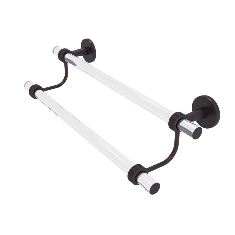 Allied Brass Clearview Collection 18 Inch Double Towel Bar with Groovy Accents CV-72G-18-VB