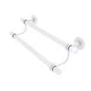 Allied Brass Clearview Collection 18 Inch Double Towel Bar with Groovy Accents CV-72G-18-WHM