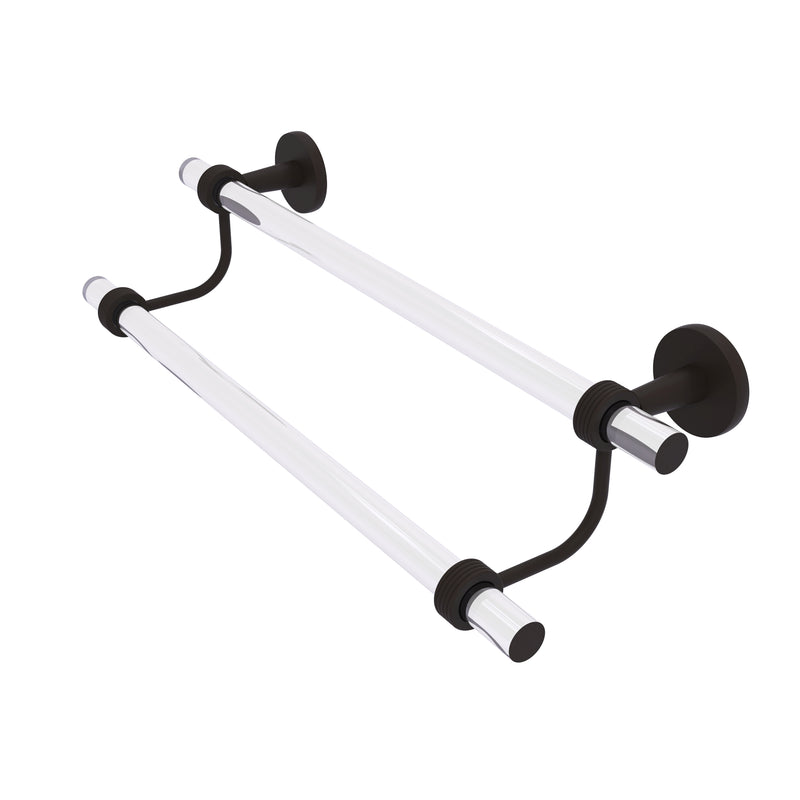 Allied Brass Clearview Collection 24 Inch Double Towel Bar with Groovy Accents CV-72G-24-ORB