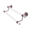 Allied Brass Clearview Collection 30 Inch Double Towel Bar with Groovy Accents CV-72G-30-CA
