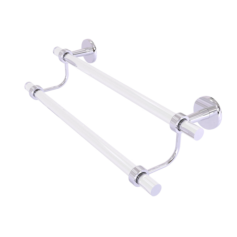 Allied Brass Clearview Collection 30 Inch Double Towel Bar with Groovy Accents CV-72G-30-PC