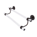 Allied Brass Clearview Collection 30 Inch Double Towel Bar with Groovy Accents CV-72G-30-VB