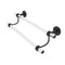 Allied Brass Clearview Collection 36 Inch Double Towel Bar with Groovy Accents CV-72G-36-VB