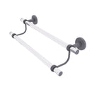 Allied Brass Clearview Collection 18 Inch Double Towel Bar with Twisted Accents CV-72T-18-GYM