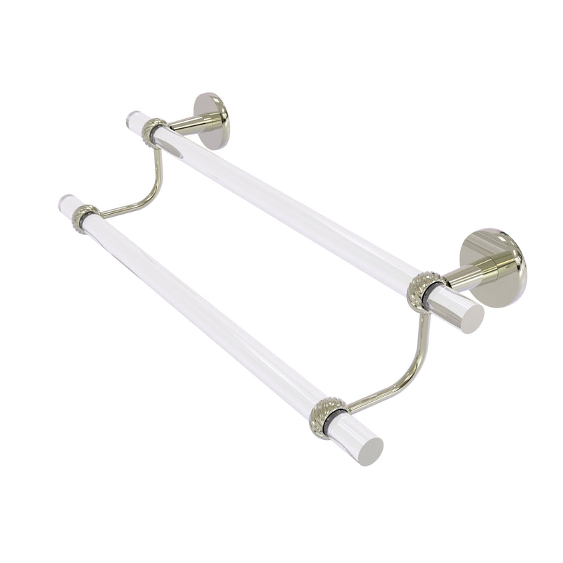 Allied Brass Clearview Collection 18 Inch Double Towel Bar with Twisted Accents CV-72T-18-PNI