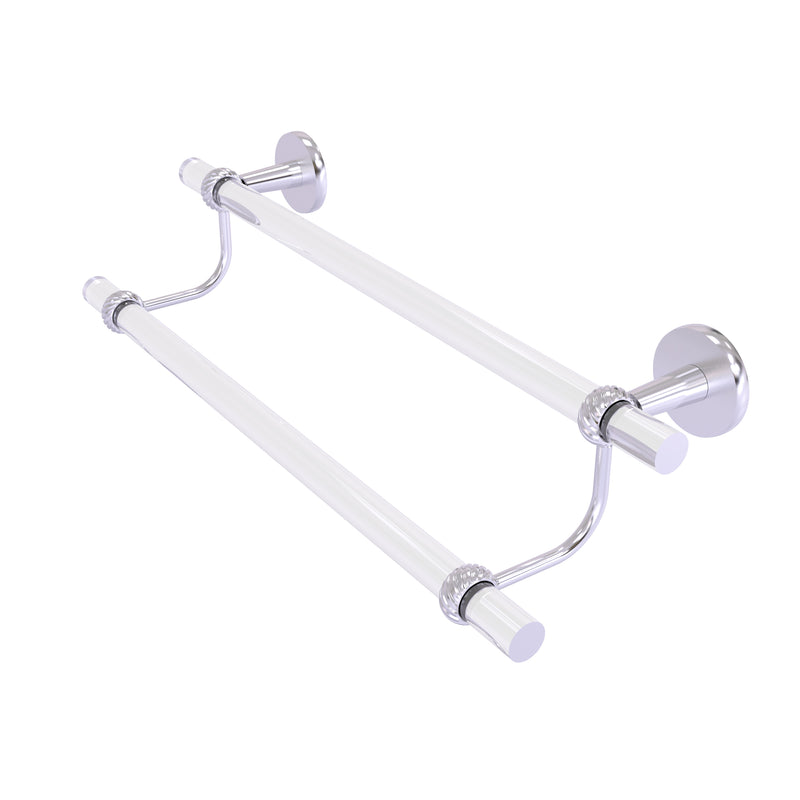 Allied Brass Clearview Collection 18 Inch Double Towel Bar with Twisted Accents CV-72T-18-SCH