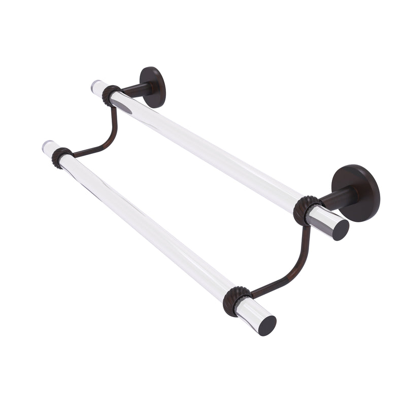 Allied Brass Clearview Collection 18 Inch Double Towel Bar with Twisted Accents CV-72T-18-VB