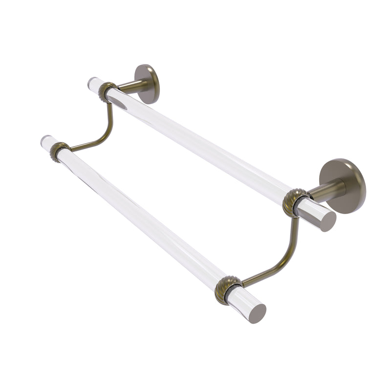 Allied Brass Clearview Collection 24 Inch Double Towel Bar with Twisted Accents CV-72T-24-ABR