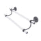 Allied Brass Clearview Collection 24 Inch Double Towel Bar with Twisted Accents CV-72T-24-GYM