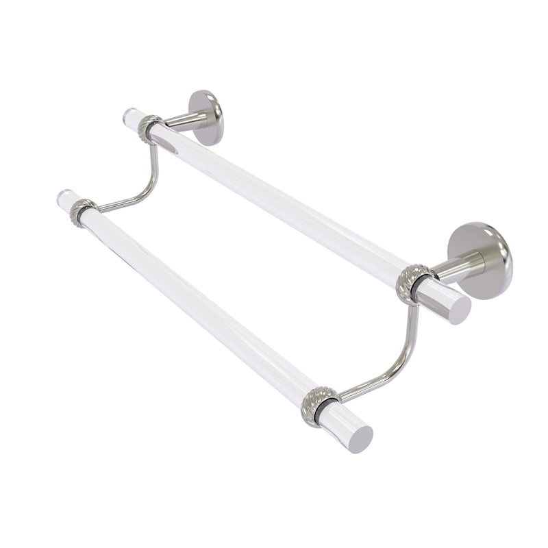 Allied Brass Clearview Collection 24 Inch Double Towel Bar with Twisted Accents CV-72T-24-SN