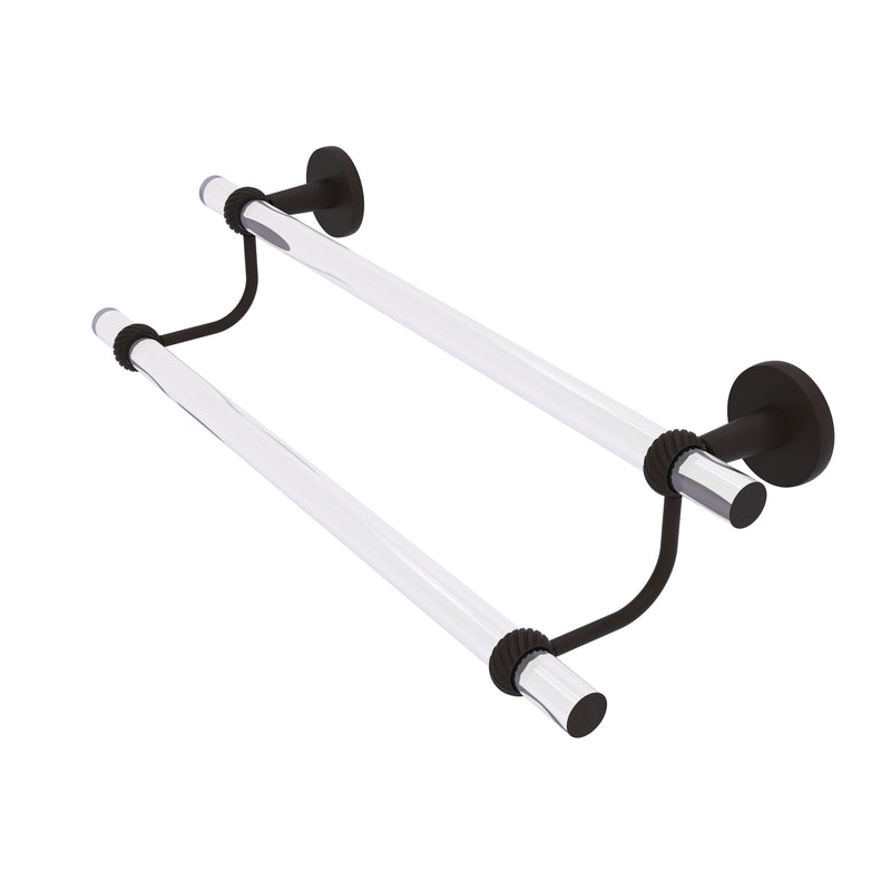Allied Brass Clearview Collection 30 Inch Double Towel Bar with Twisted Accents CV-72T-30-ORB