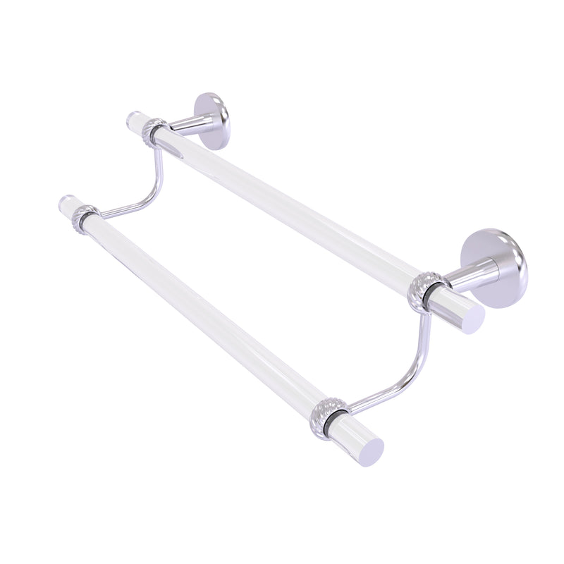 Allied Brass Clearview Collection 30 Inch Double Towel Bar with Twisted Accents CV-72T-30-SCH