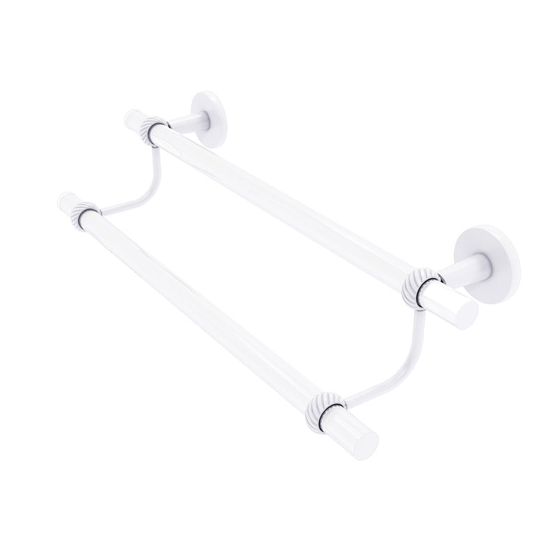 Allied Brass Clearview Collection 30 Inch Double Towel Bar with Twisted Accents CV-72T-30-WHM
