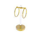 Allied Brass Clearview Collection Vanity Top Guest Towel Ring with Dotted Accents CV-GTRSD-10-PB