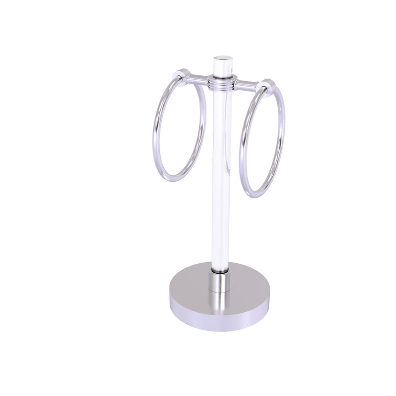 Allied Brass Clearview Collection Vanity Top Guest Towel Ring with Dotted Accents CV-GTRSD-10-SCH