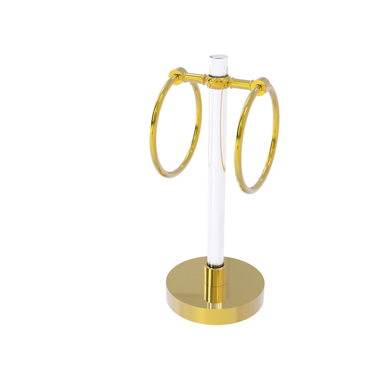 Allied Brass Clearview Collection Vanity Top Guest Towel Ring with Twisted Accents CV-GTRST-10-PB