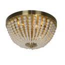 Dainolite 3 Light Incandescent Flush Mount Aged Brass W/ Pearls DAW-143FH-AGB-WH