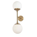 Dainolite 2 Light Halogen Wall Sconce Aged Brass with White Glass DAY-232W-AGB