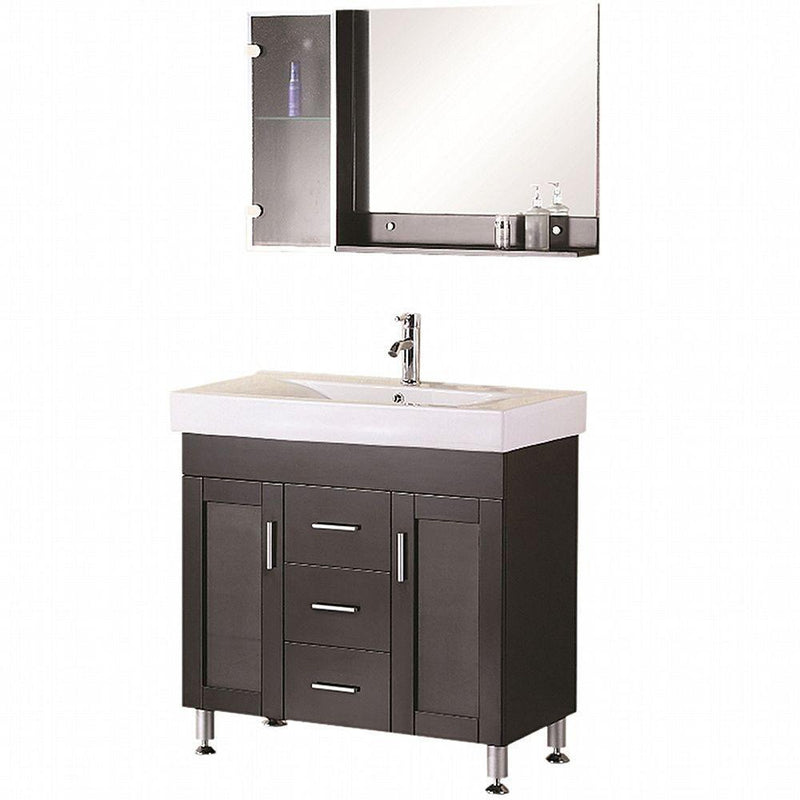 Design Element Milan 36" Single Sink Vanity Set in Espresso