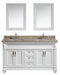 Design Element Hudson 61" Double Sink Vanity Set in White with Crema Marfil Marble Countertop