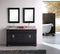 Design Element Hudson 61" Double Sink Vanity Set in Espresso with Crema Marfil Marble Countertop
